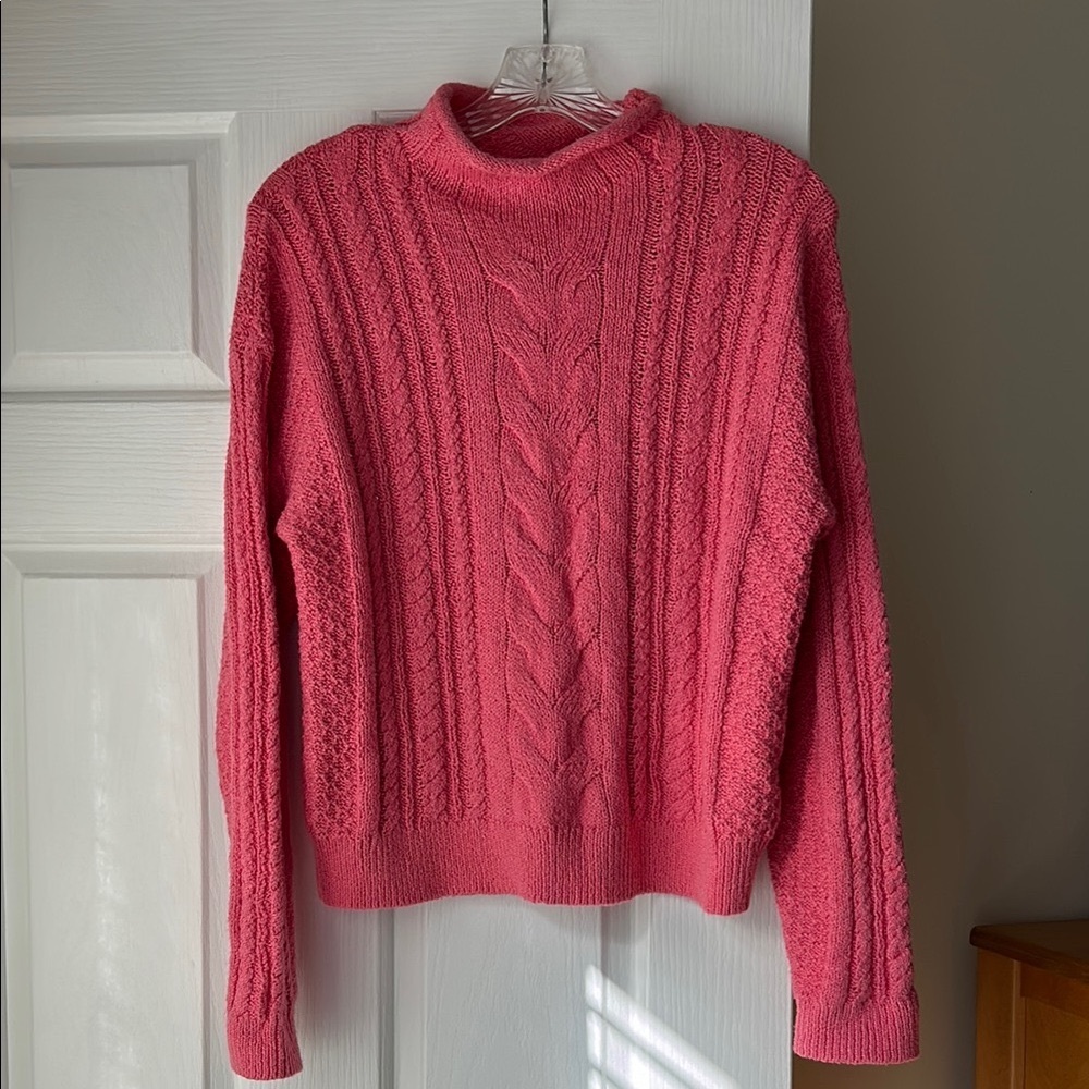 Jcrew Cozy Pink Cable Knit Sweater